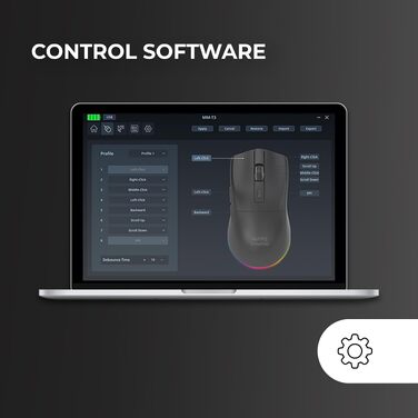 Бездротова ігрова миша Mars Gaming MMT3 RGB Flow, ультралегка 79г, 3200 DPI, біла