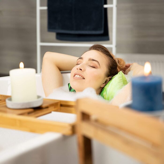 Підставка для ванни Relaxdays з бамбука, з тримачем для книги і келиха, 70x22 см, натуральний колір