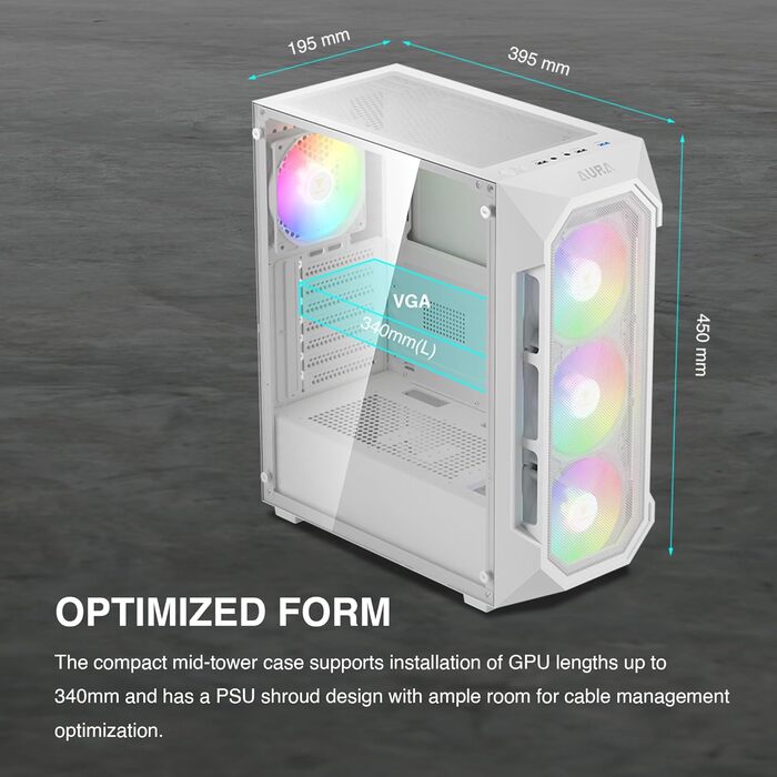 Ігровий корпус GAMDIAS Aura GC1 Elite WH ARGB з підсвіткою