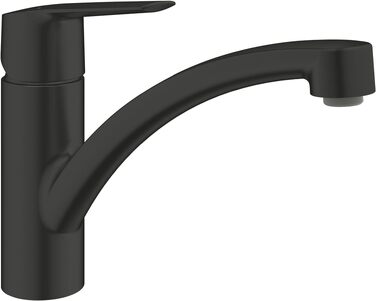 Змішувач кухонний GROHE Start з плоским виливом, чорний, 305302432 - економія води, поворот 140°, легкий монтаж
