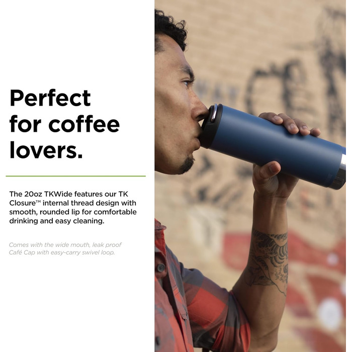 Спортивна пляшка для води KleanKanteen TKWide з широким горлом, Real Teal, 592 мл