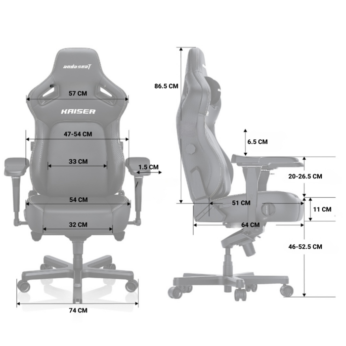 Крісло ігрове Anda Seat Kaiser 4 Black PVC Size XL