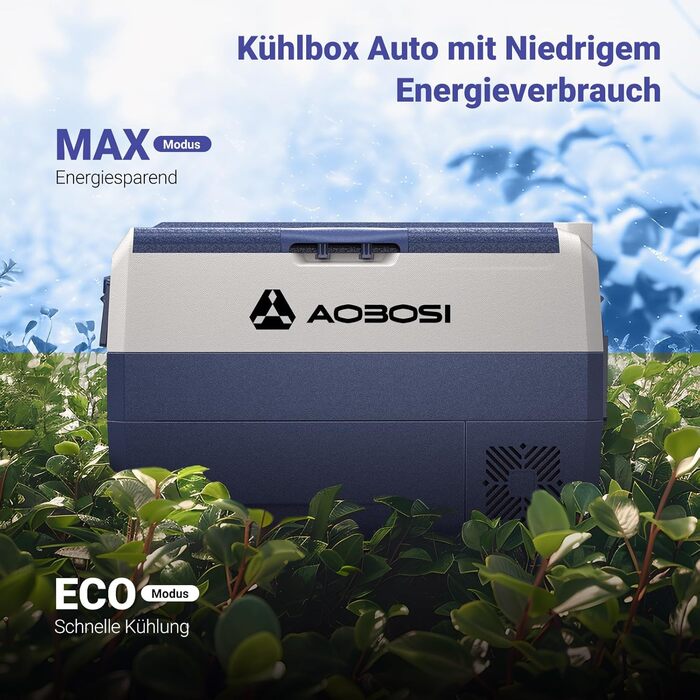 Автомобільний компресорний холодильник AAOBOSI 50л з Wi-Fi, 12/24V та 220V, -20°C для авто, кемпінгу, вантажівок, з двома зонами охолодження