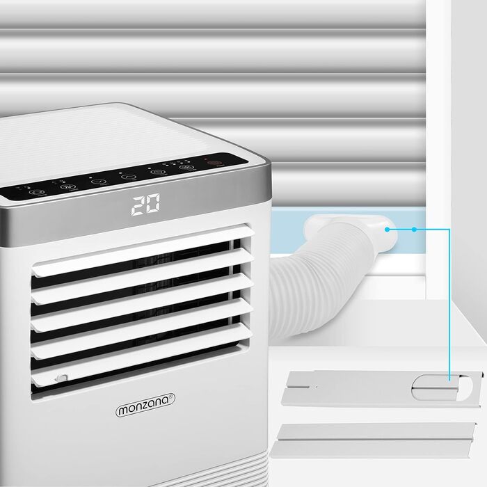 Мобільний кондиціонер MONZANA 4-в-1 7000 BTU з пультом, осушувачем, таймером, 2100 Вт