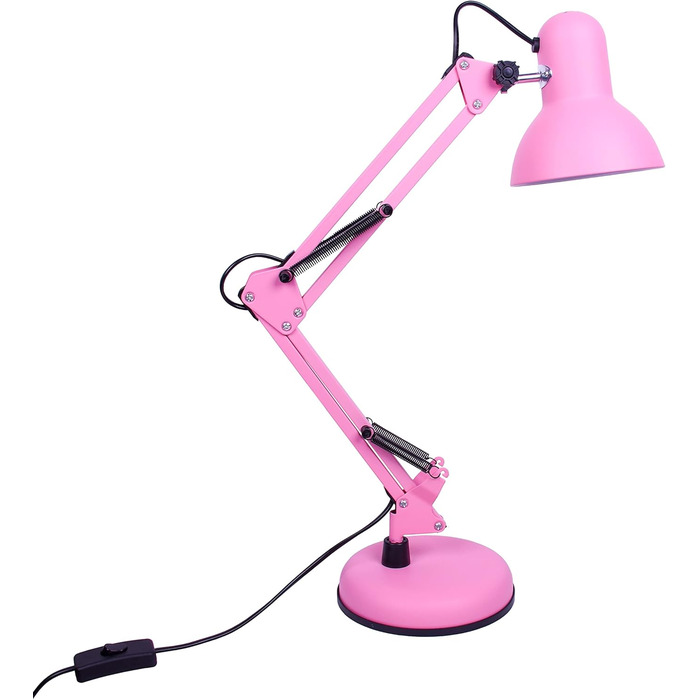 LED настільна лампа Bel Air Home Antigona Flexo, ретро-вінтаж, E27, USB, енергозберігаюча, для офісу та читання, рожева матова (без лампочки)