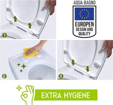Універсальне сидіння для унітазу Aqua Bagno O-форма, з мікроліфтом, тонке, знімна кришка