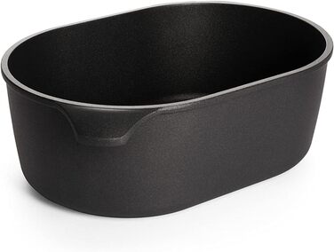 Браcер Woll Nowo Titanium з антипригарним покриттям, алюмінієвий, 6 л, 32x22 см, з жароміцною скляною кришкою, для газових, електричних, галогенових та склокерамічних плит, не для індукції