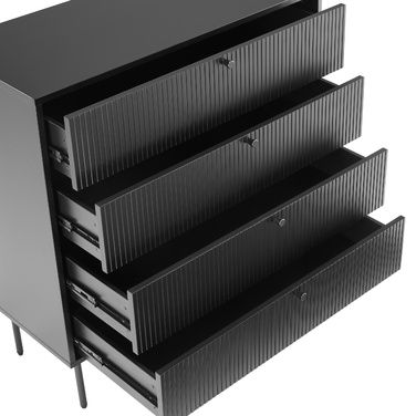 Комод KARBY K 90x40x95 см 4 шухляди чорний hjh LIVING