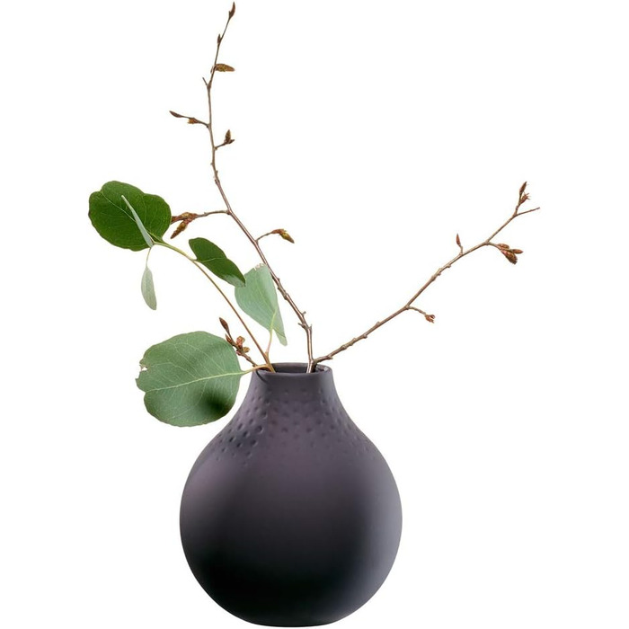 Ваза Villeroy & Boch Collier Noir Perle No. 3, 11x11x12 см, Преміум фарфор, Чорна