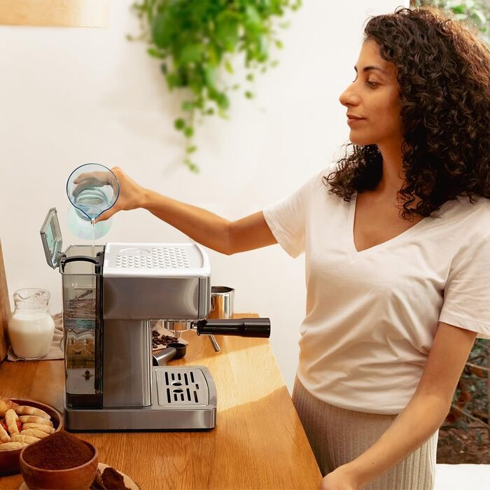 Кавомашина Cecotec Power Espresso 20 Barista Compact 1465 Вт, 20 бар, термоблок, резервуар 1.8 л, підігрів чашок