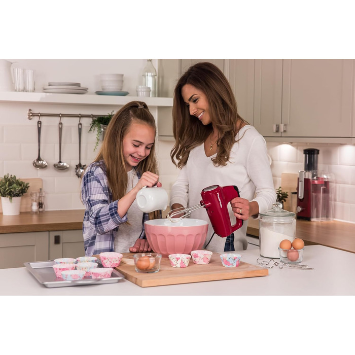 Міксер ручний Russell Hobbs Desire Red 5 швидкостей + турбо, насадки для тіста, кнопка виштовхування, підставка