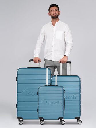 Набір валіз Bench Hartgepäck Seattle 3-ті, Nordic-blue | ABS, TSA-замок, 4 колеса | Чоловічий/Жіночий