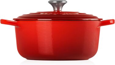 Le Creuset Signature Казанок з чавуну з кришкою, 20 см, Ø 20 см, для всіх типів плит, включаючи індукцію, об'єм 2,4 л, колір Kirschrot (Вишня), 21177200602430 Coastal Blue