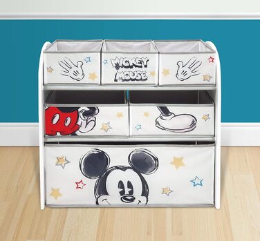 Дитячий дерев'яний органайзер Disney Nixy Kids Mickey Mouse з 6 контейнерами для іграшок