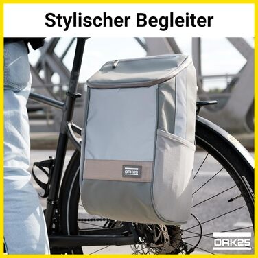 Велосумка на багажник OAK25 Daybag Bike 2-в-1, водовідштовхуючий рюкзак для велосипеда, роботи, подорожей, з відбивачами, зелена