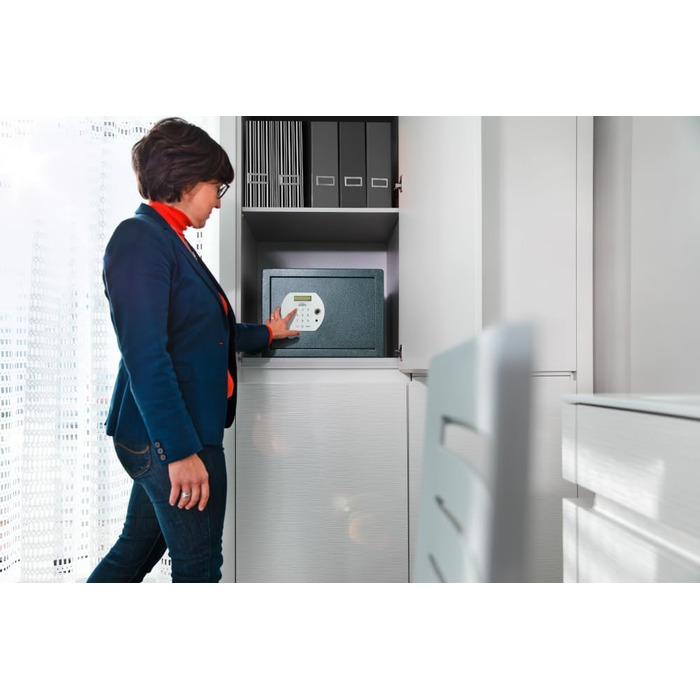Сейф для меблів BURG-WÄCHTER Pure-Safe PS 120 E FP, електронний кодовий замок та відбиток пальця, 20,6 л, антрацит, з полицею, настінне та підлогове кріплення