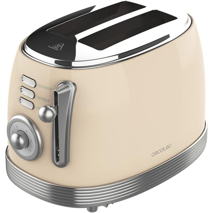 Тостер Cecotec Toast&Taste 800 Vintage Light: 850 Вт, 2 слоти, нержавіюча сталь, зелений, вінтажний стиль