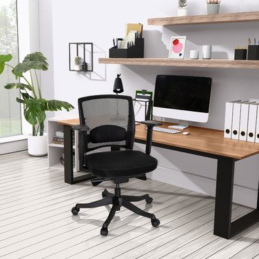 Офісне крісло / поворотне крісло IKAST BASE сітка чорна / тканина чорна hjh OFFICE