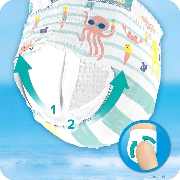 Одноразові підгузки для плавання Pampers Splashers, розмір 5/6 (14кг+), набір з 8 упаковок по 10 шт.