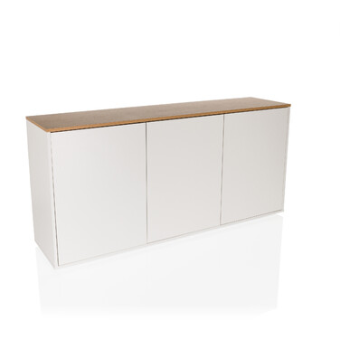 Сервант KELO S 160x40x76 см, 3 дверцята, білий/дуб hjh LIVING