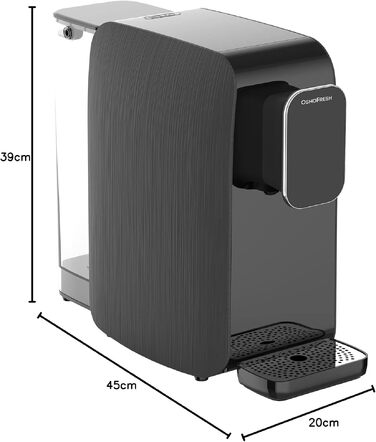 Система зворотного осмосу OsmoFresh Quella Life BLACK EDITION з 6 рівнями температури (15-100°C), мобільна, без підключення до водопроводу, 5-ступенева фільтрація, фільтр для питної води без солей