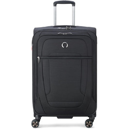 Велика м’яка валіза DELSEY PARIS Helium DLX 84 л, чорна, розсувна, 71×45×33 см