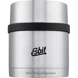 Термос для їжі Esbit Sculptor з гравіюванням, нержавіюча сталь, BPA-free, чорний/срібний, 500/750/1000 мл, для гарячих і холодних страв, супів та салатів