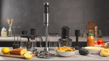 Блендер Cecotec Stabmixer Power TitanBlack 1500 XL Cream - 1500 Вт, CrossBlades, XL-фут, захист від бризок, 8 аксесуарів