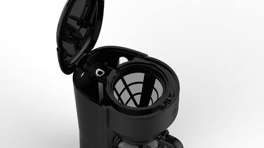 Кавоварка Westinghouse Basic, фільтраційна, на 10 чашок, з перманентним фільтром, скляною колбою, захистом від капання, функцією підігріву до 30 хв, індикатором рівня води, чорна