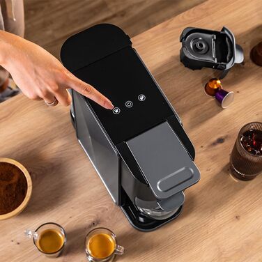 Еспресо-машина Cecotec Freestyle Compact Black: 1350W, Thermoblock, 20 Bar, 4-в-1, для кави, Dolce Gusto, Nespresso, K-Fee (700мл)