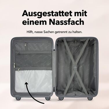 Валіза Travel One Hartschalen – Набір валіз 3 шт (32/60/98л), кодовий замок, 360° колеса, антрацит