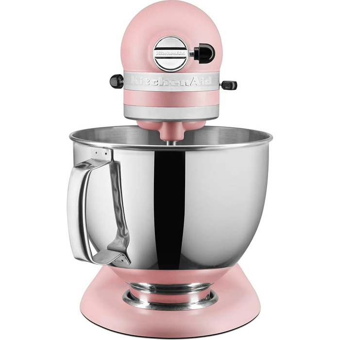 Кухонна машина KitchenAid Artisan — планетарний міксер з чашами з нержавіючої сталі 4.8 л та набором з 5 аксесуарів, колір Dried Rose