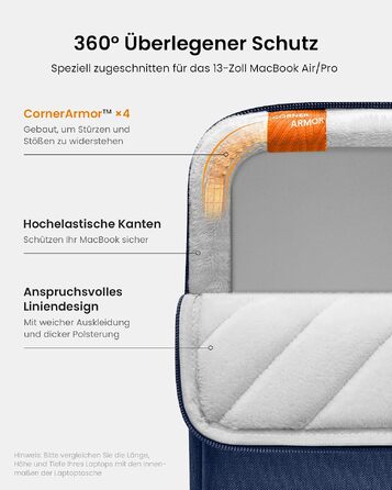 Захисний чохол-сумка tomtoc 360° для MacBook Air 13