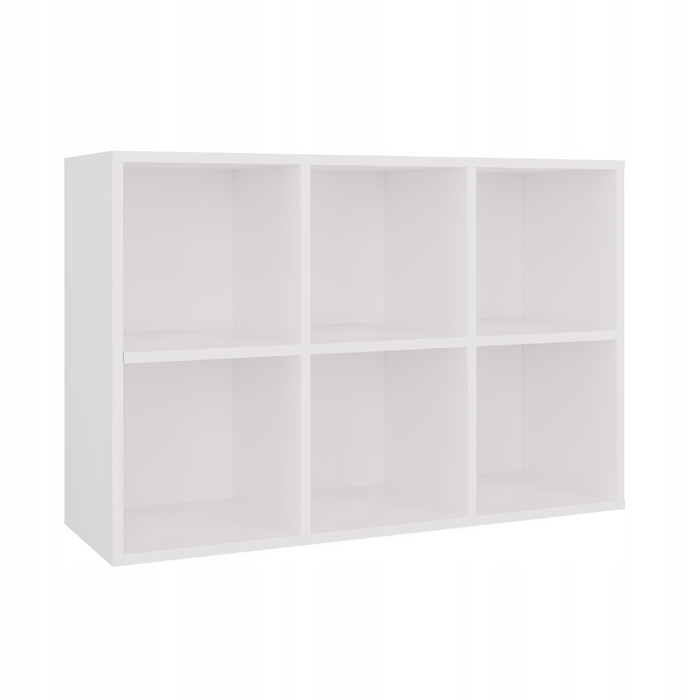 Стелаж TopEshop білий, ламінована плита, 6 полиць, 90x60x30 см