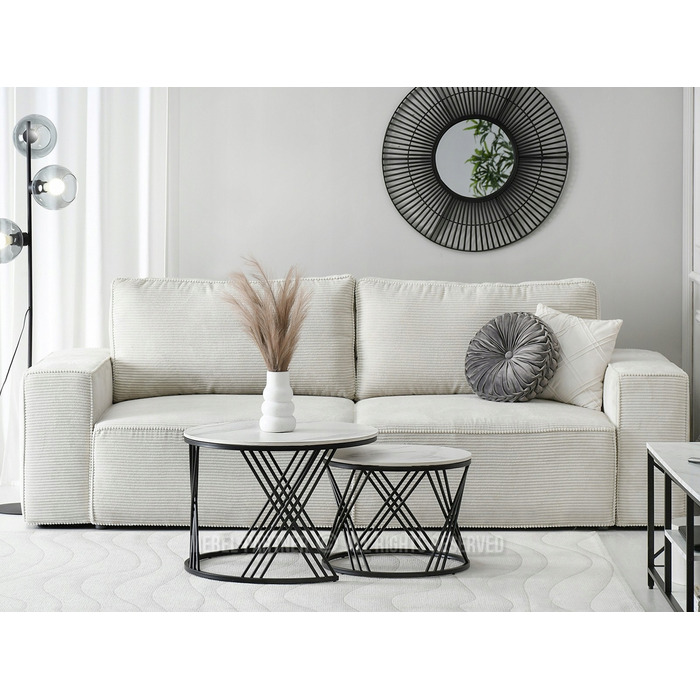Журнальний стіл Mebel-Partner круглий, 65 x 65 x 45 см, білий/чорний