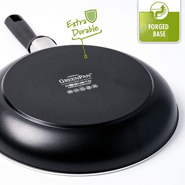 Wok GreenPan Memphis 28 см, керамічний, антипригарний, PFAS-free, для індукції, можна мити в посудомийній машині, чорний