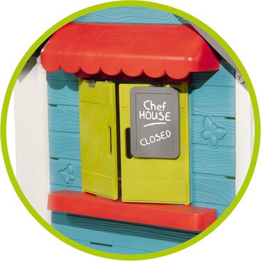 Дитячий ігровий будиночок Smoby Life Chef (124x132x135 см) з кухнею та прилавком, вуличний, з переробленого пластику, для дітей від 2 років