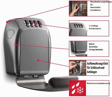 Сейф-контейнер для ключів Master Lock 5415D, посилений сталевий корпус (цинк), настінний
