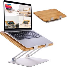 Дерев'яна підставка для ноутбука HENNEZ, регульована висота, тримач для MacBook і ноутбуків, ергономічна підставка для столу