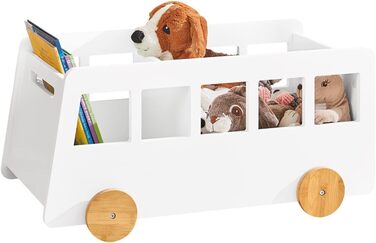 Дитяча полиця для іграшок і книг SoBuy KMB41-W, органайзер, біла, 68x33x43 см