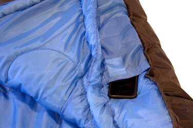 Спальний мішок High Peak TR 300, екстра широкий, 3-4 сезони, температура до 0°C, теплий, дихаючий, водостійкий, для кемпінгу, фестивалів, трекінгу, антрацит/синій, з мішком для пакування, з'єднуваний, RV L