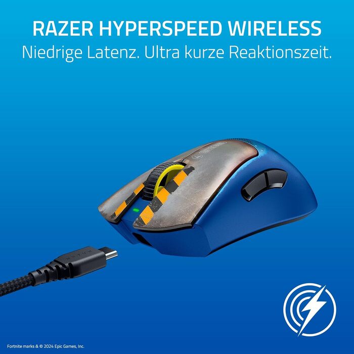 Бездротова ігрова миша Razer DeathAdder V3 Pro Fortnite: ергономічна, ультралегка (55г), 26K DPI, HyperSpeed, до 100 годин роботи