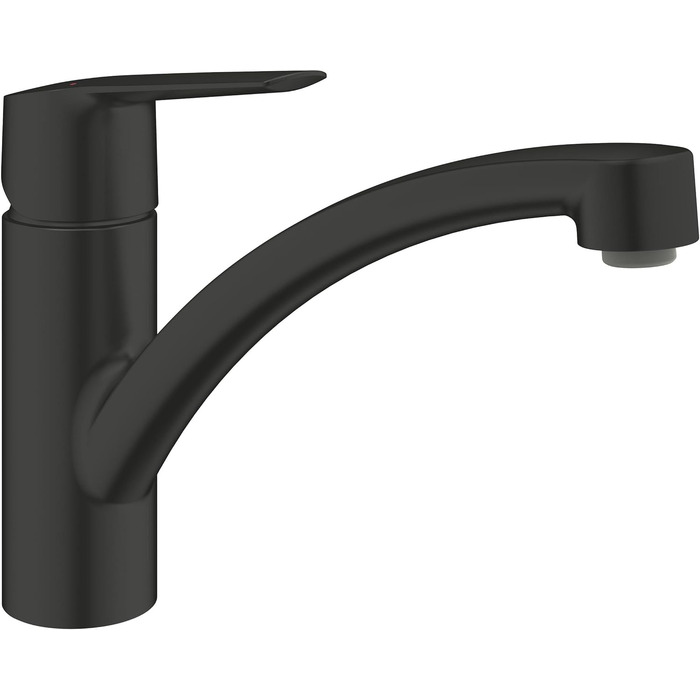 Змішувач кухонний GROHE Start з плоским виливом, чорний, 305302432 - економія води, поворот 140°, легкий монтаж