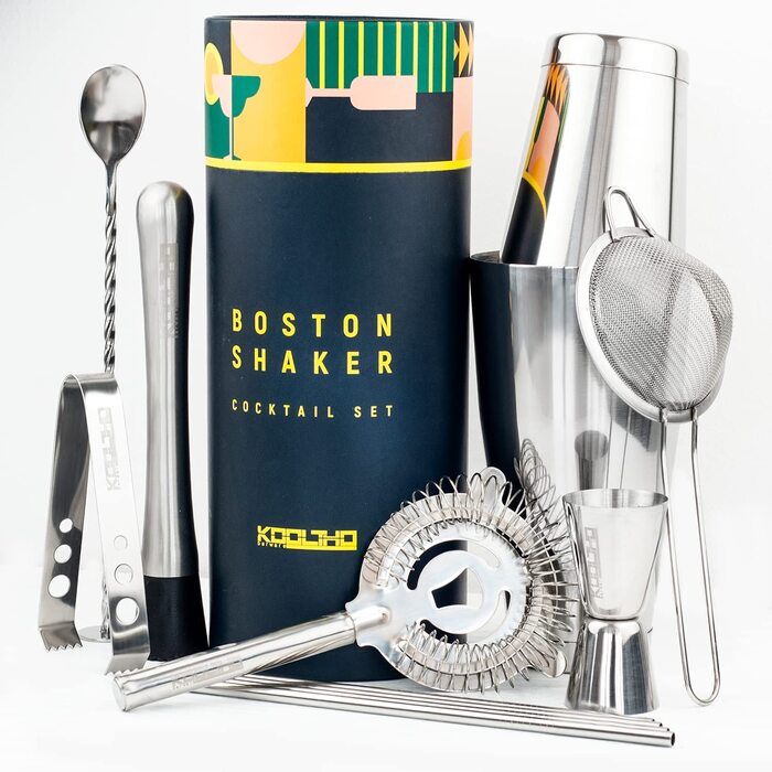 Набір Boston Shaker для коктейлів, професійний набір бармена з нержавіючої сталі, подарунковий сет для жінок і чоловіків, Tin-in-Tin шейкер для бару