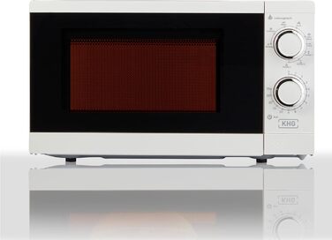 Мікрохвильова піч KHG MW-20.1GW з грилем, 20 л, біла, метал, 1270 Вт, 6 режимів, таймер, захист від дітей