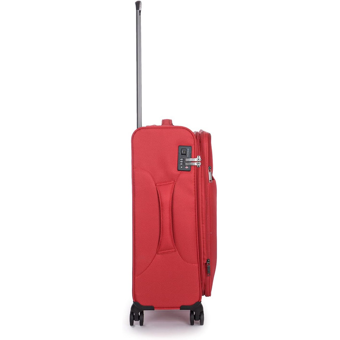 Стильна валіза Stratic Light+ м'яка, ручна поклажа, 4 колеса, розширювана, TSA замок, червона