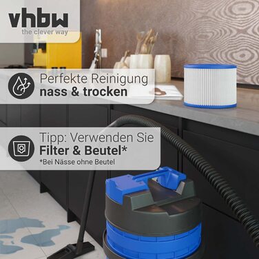 Фільтр гармошковий vhbw для пилососів Nilfisk AERO, ATTIX, MULTI, сумісний із моделями 20, 21, 25, 26, 30, 30-01 PC, 30-11 PC, 30-21 PC, 40, 50, 20, 30 промисловий