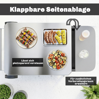 Візок кухонний на колесах з гачками, тримачем для паперових рушників та відром для сміття, нержавіюча сталь, 115 x 67,5 x 80,5 см, чорний
