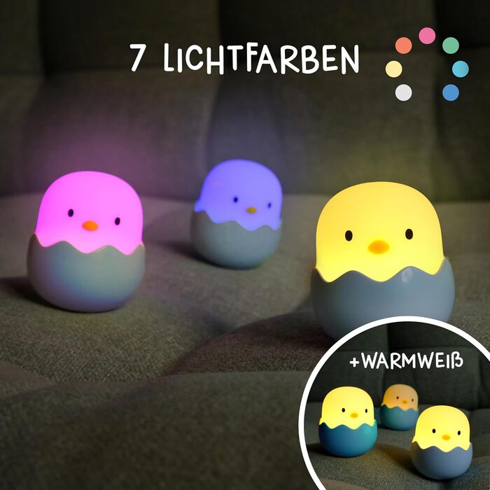 Нічник дитячий LED MegaLight Eggy (синій) з USB зарядкою, димуючий, сенсорний, для немовлят без дрібних деталей