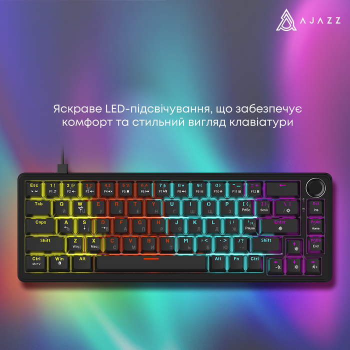 Дротова механічна клавіатура Ajazz AK690 Peach Mist Switch (AK690-PM-W)